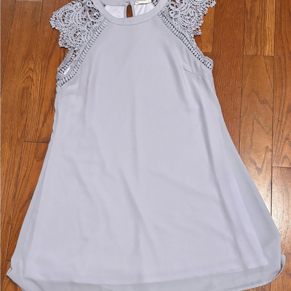 Altar'd State Lilac Lace Cap-Sleeve A-Line Dress